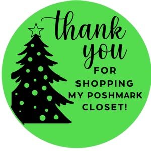 🎄 Thank You Stickers for Poshmark Closet | 2” Round Labels (100 pcs) NEW
